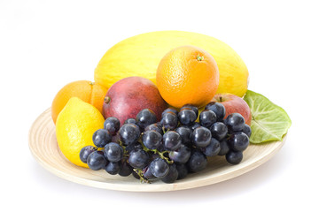 fresh fruits on a plate