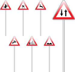 isolated european road signs