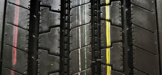 Macro of a black summer tire