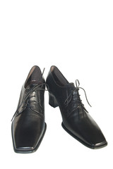 elegant blacl leather shoes with laces