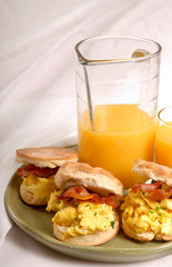 Scrambled egg and bacon biscuits