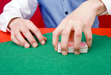 Grabbing a deck of cards