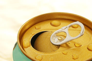 closeup open can with pull top