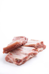 fresh american ribs oregano bbq sausace isolated