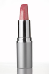 pink lipstick on white background