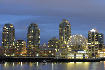 Dusk at the Science World in Vancouver