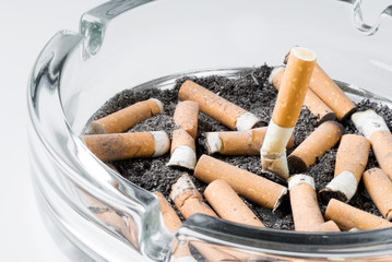 Cigarette Butts In An Ashtray