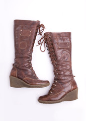 Brown high boots