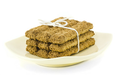 Bran biscuits - tied on vanilla dish