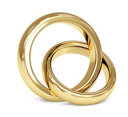 Two 3d gold wedding ring