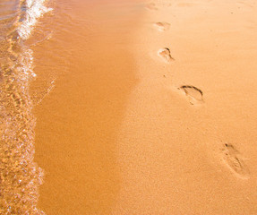 Foot prints on the sand