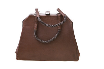 Brown lady's small bag (pure) of 50s style.