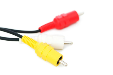 RCA cables isolated on the white background