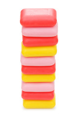 Stack of soap isolated on the white