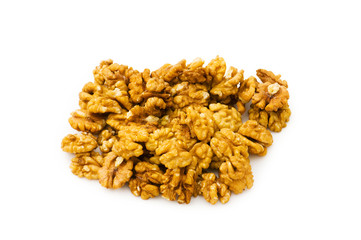 Fresh walnut nuts isolated on the white