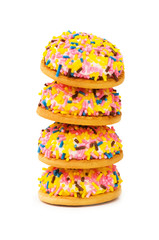 Cup cakes stacks isolated on the white background