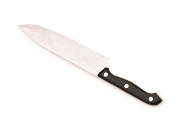 Metal knife isolated on the white background