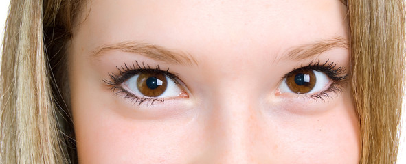 Naklejka premium eyes of the young caucasian girl