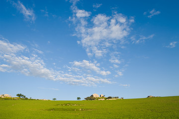 cloudscape on large rural scene