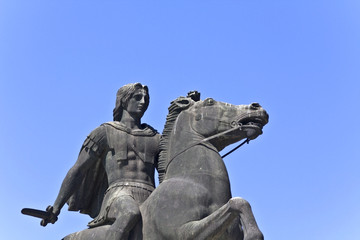 Great Alexanders statue at Thessaloniki city in Greece