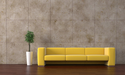 Modern interior with sofa