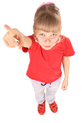 Portrait of girl in red t-shirt.