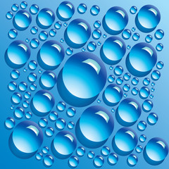 blue water bubbles. vector illustration