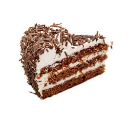 Chocolate Iced Pie Isolated on White Background