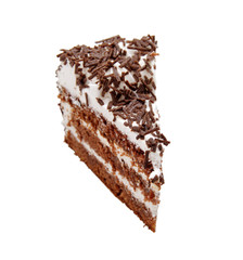Chocolate Iced Pie Isolated on White Background