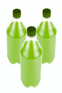 Three Green Juice Bottle