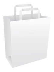 Blank white paper bag