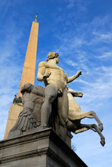 Fototapeta premium statua romana di Castore sul quirinale a Roma in Italia