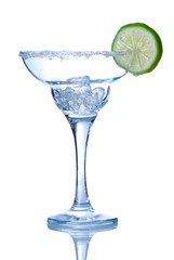 Margarita glass with ice