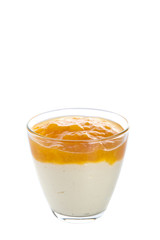 Fresh curd with apricot mousse