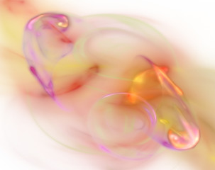 Digitally rendered abstract multi colored plasma flame in space.
