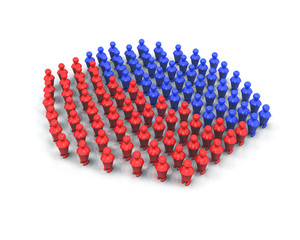 Majorité groupe 3d rouge