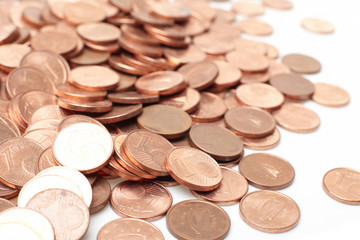 coins  on white background