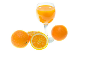 orange juice and fruits