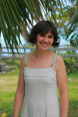 woman in tropical garden