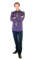 businessman standing isolated on white