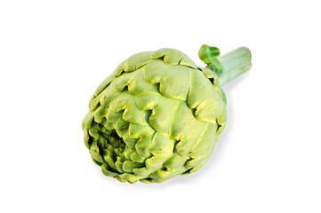 Obraz premium Fresh artichoke isolated over white with clipping path.