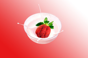 Strawberry yogurt splash.