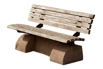 Wooden bench with clipping path