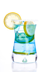 Fresh cocktail with blue curacao