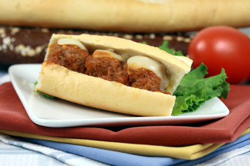 Sandwich with meatballs