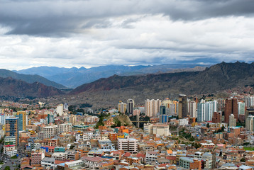 Fototapeta na wymiar Panoramiczny widok z La Paz, Boliwia