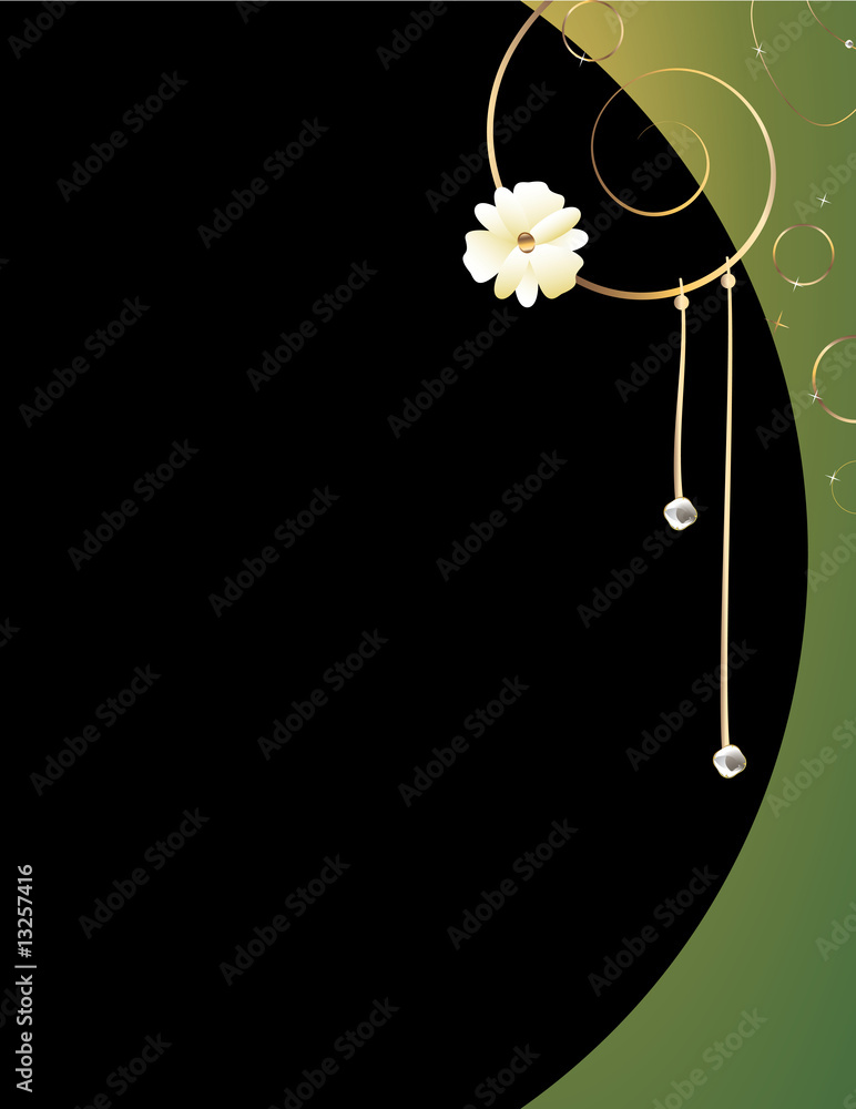 Poster Gold spiral black green image 1