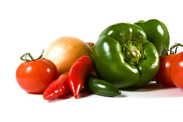 Vegetables on an isolated background
