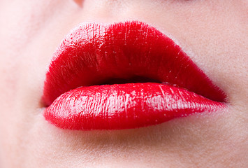 Obraz premium Glamour Red gloss lips