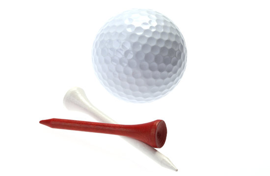 Golf ball with two tees